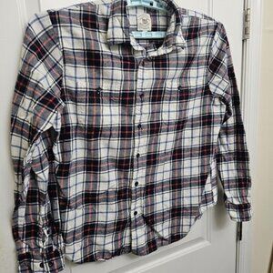 Men's True Craft Flannel Shirt Size XL Blue Red Flannel Button Up Long Sleeve